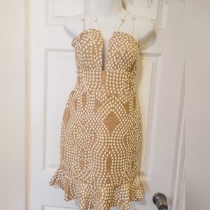 Champagne Gold and White Dress Size Medium